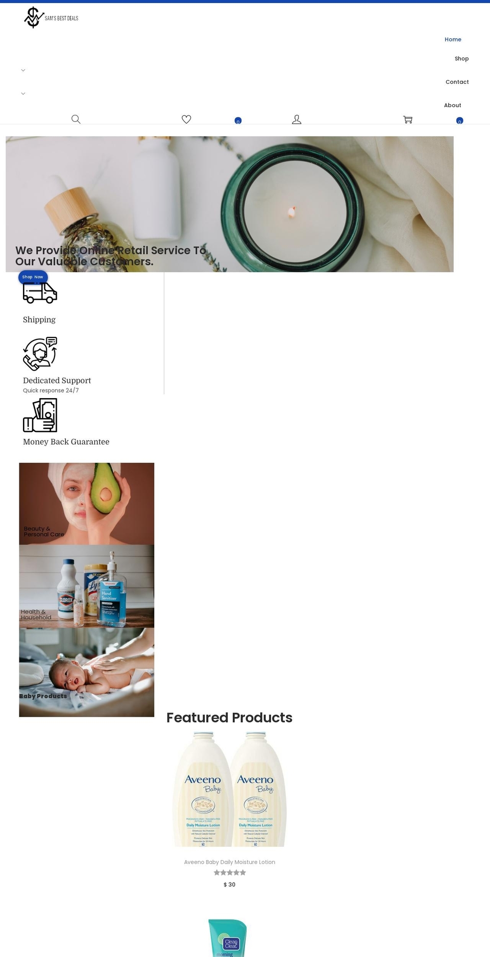 samsbestdeals.com — Shopify storefront screenshot