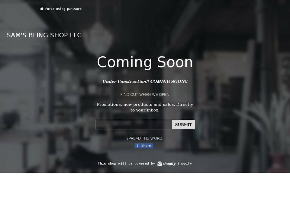 samsblingshop.com shopify website screenshot