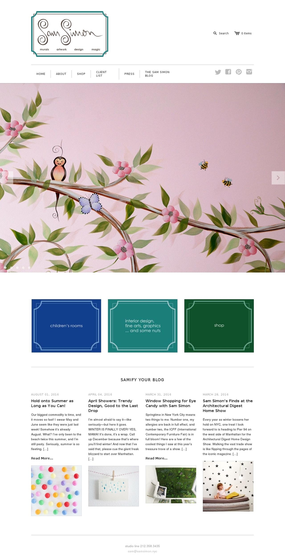 samsimonprojects.com — Shopify storefront screenshot