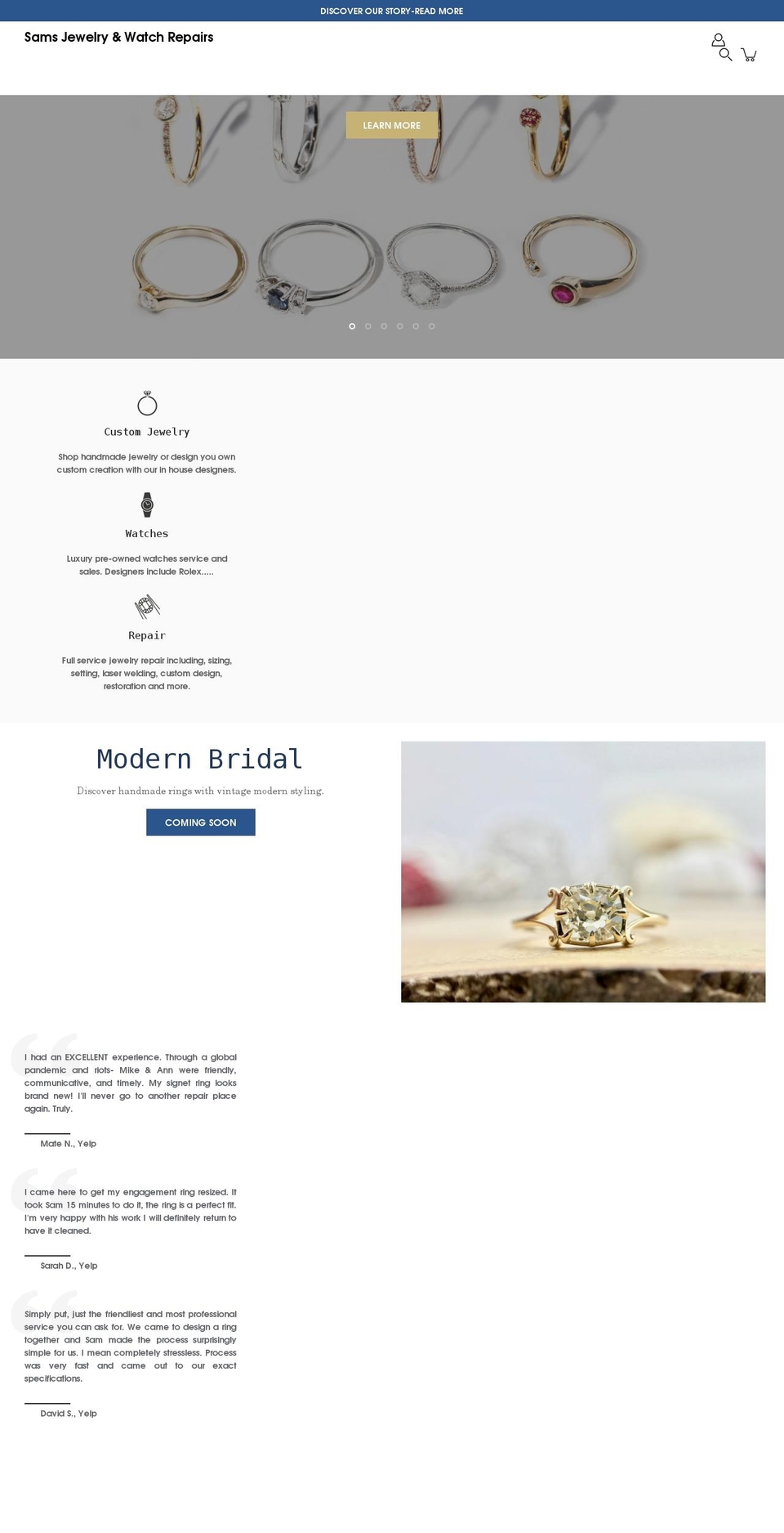 samsjewels.com shopify website screenshot