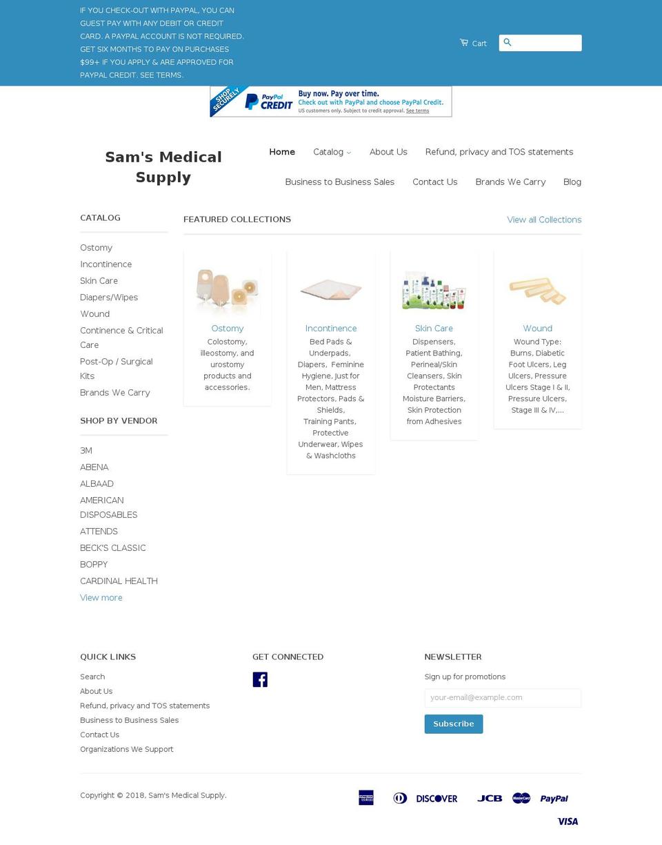 samsmedicalsupply.com shopify website screenshot