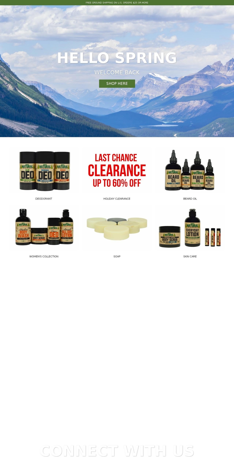 samsnatural.com shopify website screenshot