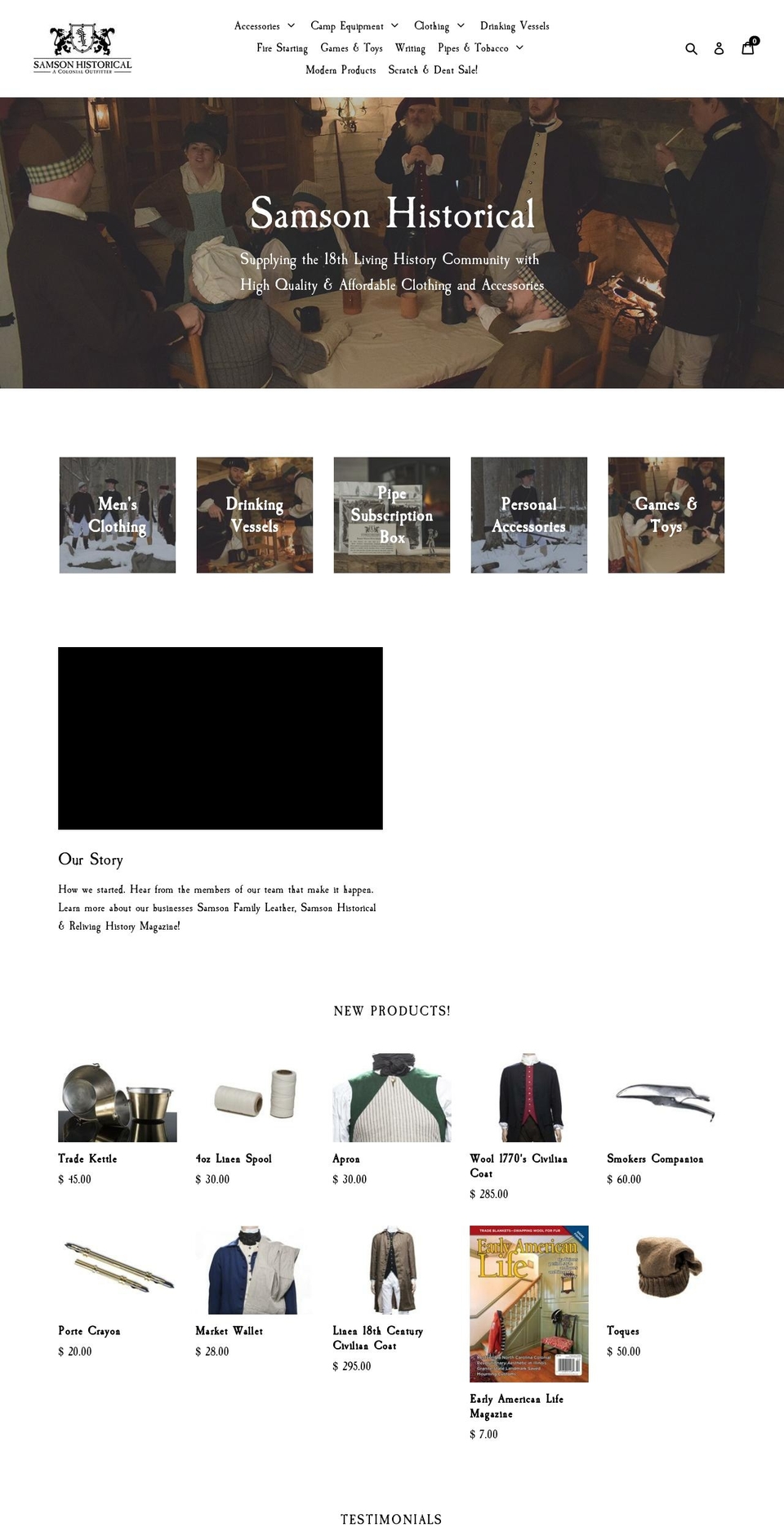 samsonhistorical.com shopify website screenshot