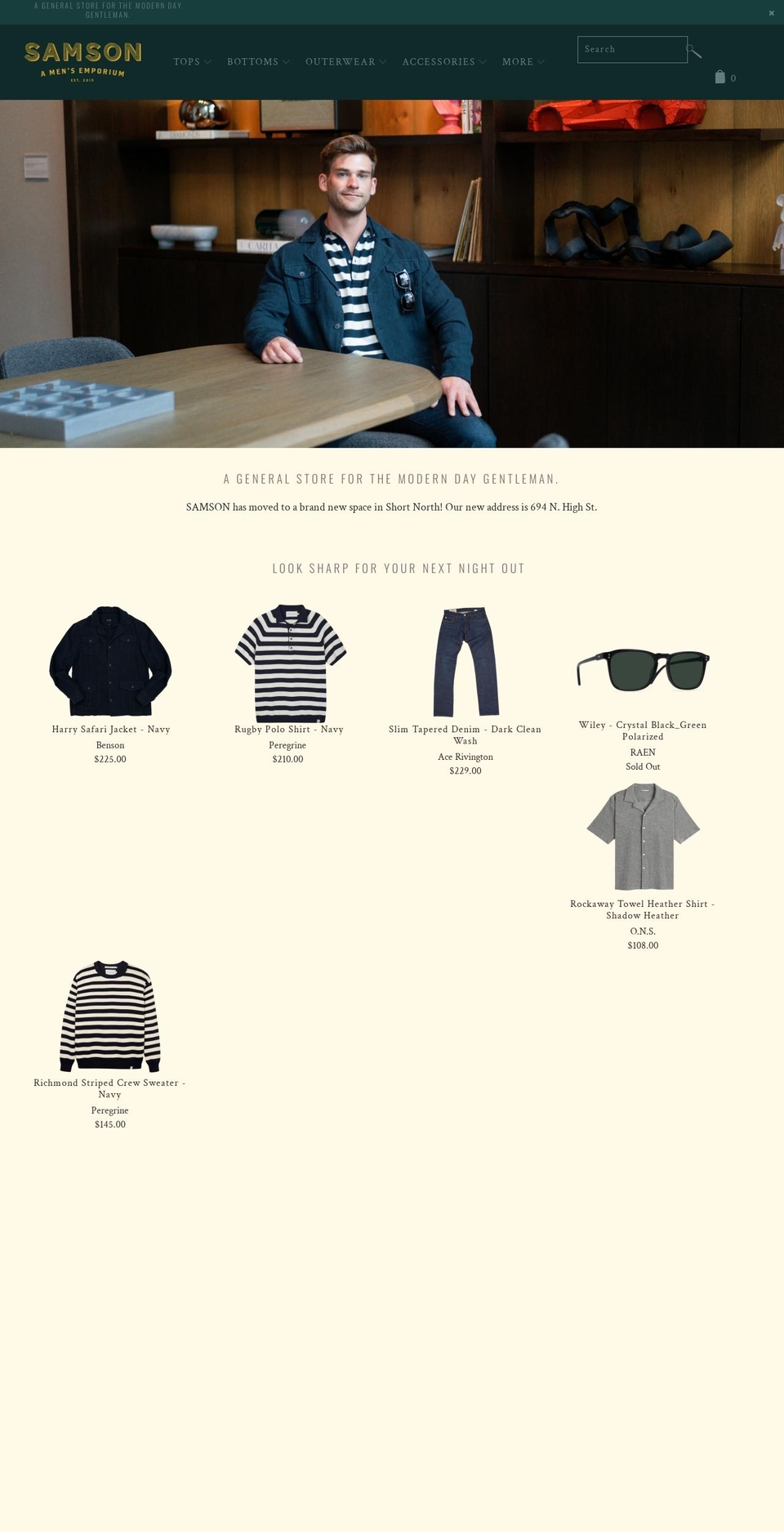 samsonmensemporium.com shopify website screenshot