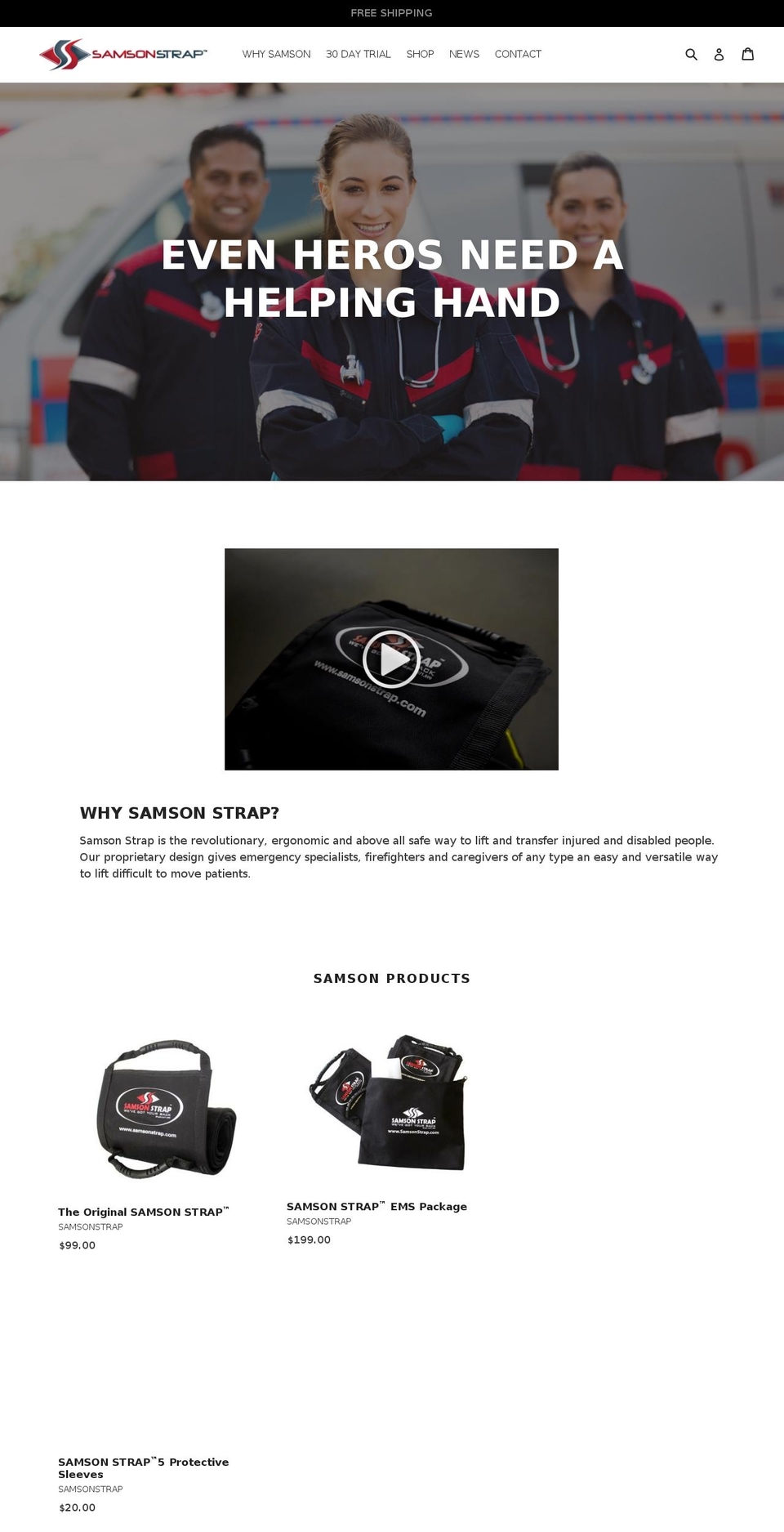 samsonstrap.com — Shopify storefront screenshot