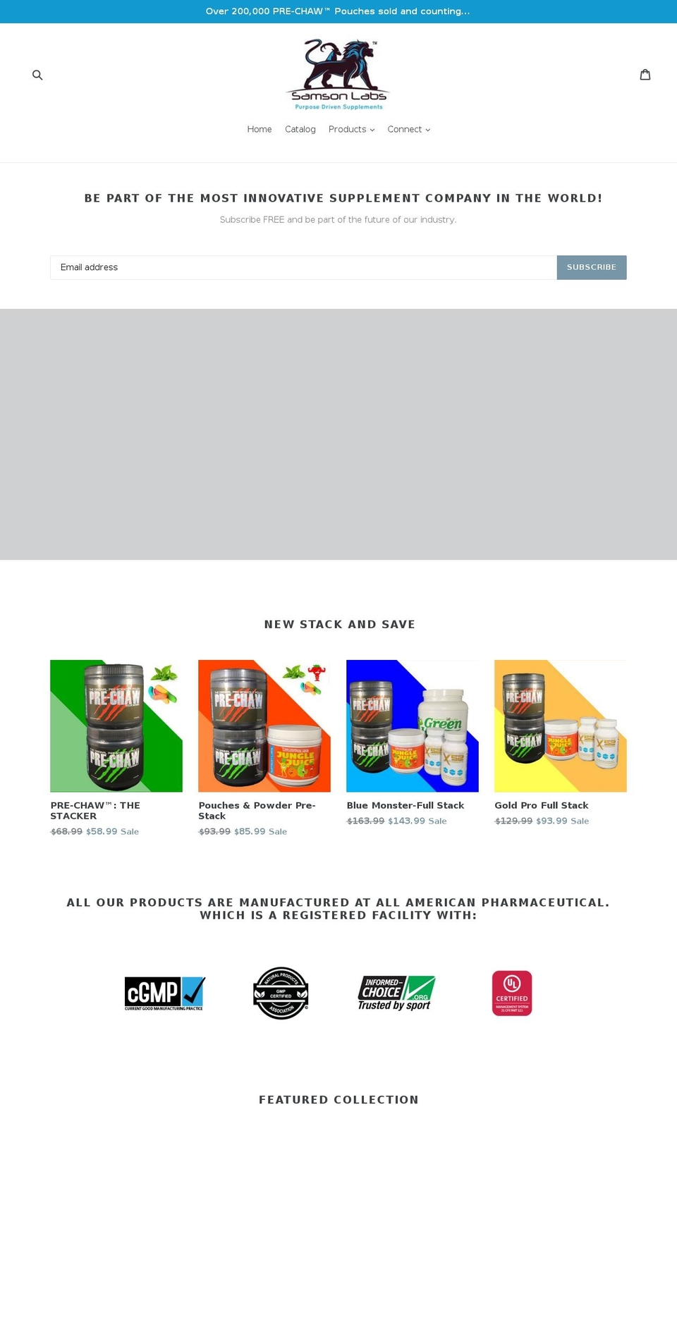 samsonsupplabs.com shopify website screenshot