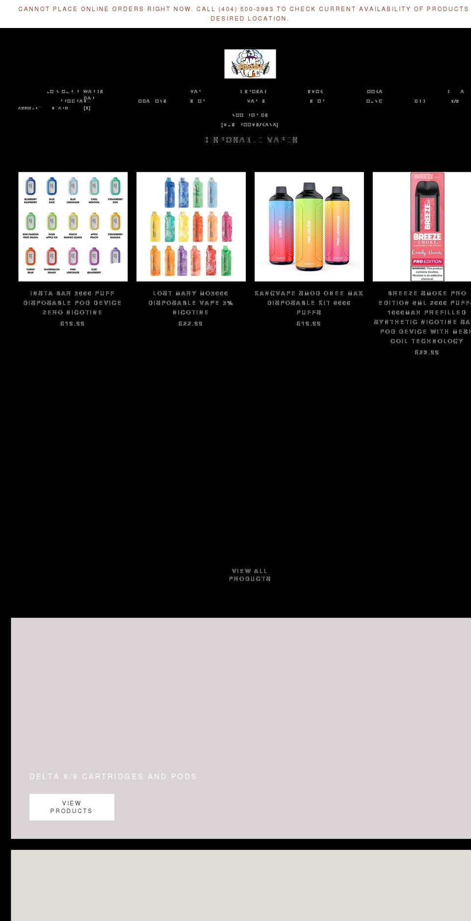 samsparadisevape.com shopify website screenshot