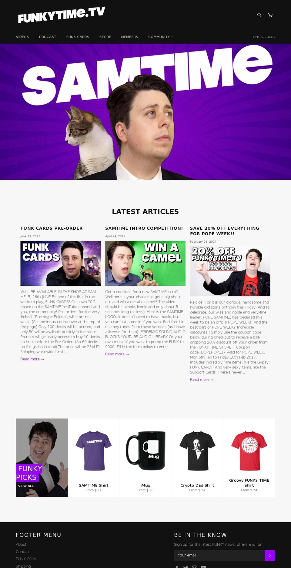 samtimestore.com — Shopify storefront screenshot