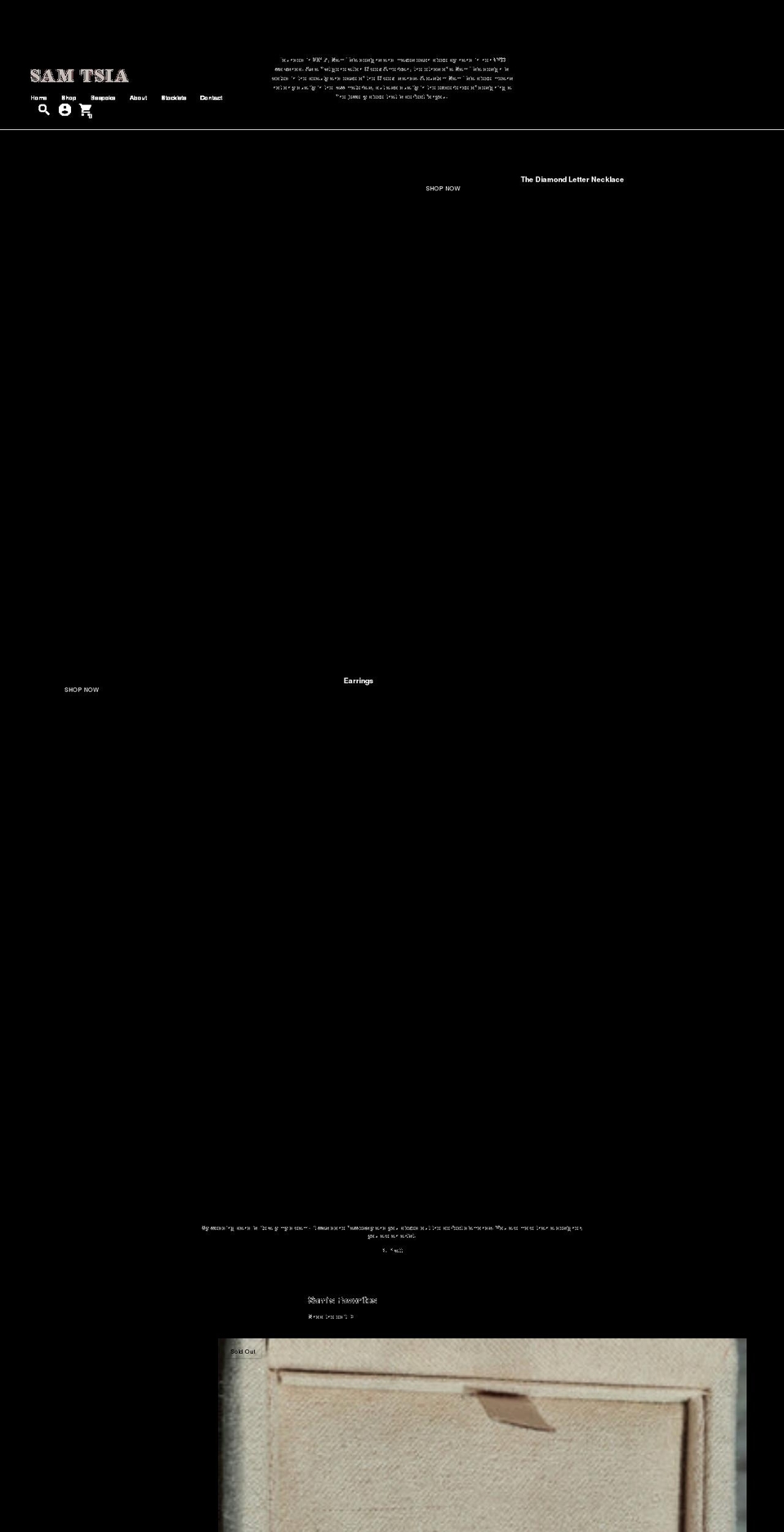 samtsia.com shopify website screenshot