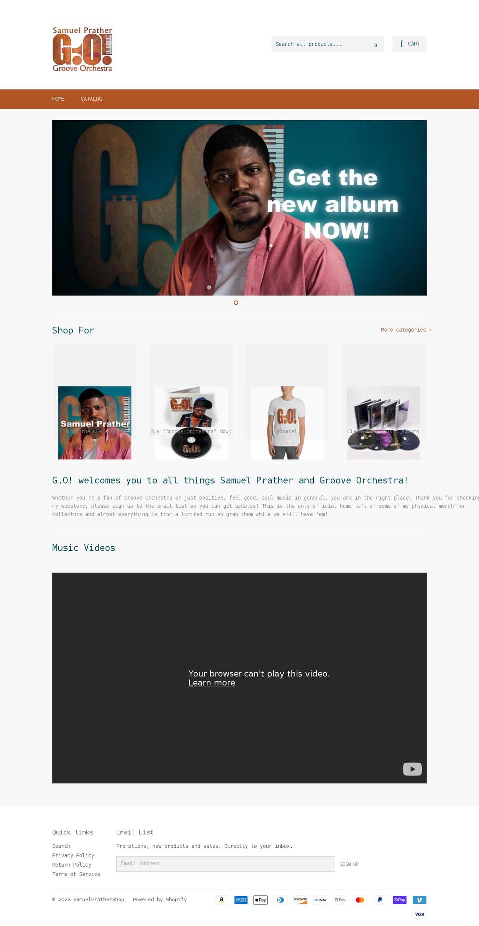 samuelpratherstore.com shopify website screenshot