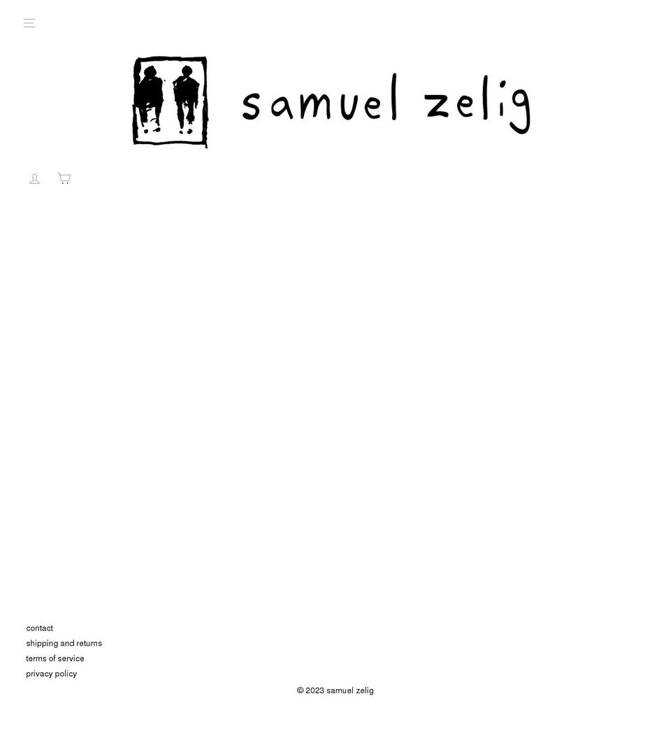 samuelzelig.com shopify website screenshot