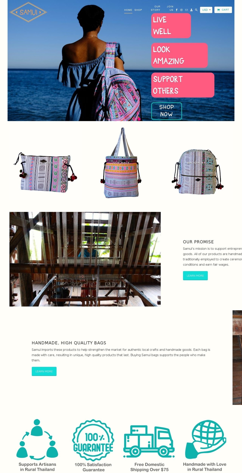 samuibags.com — Shopify storefront screenshot