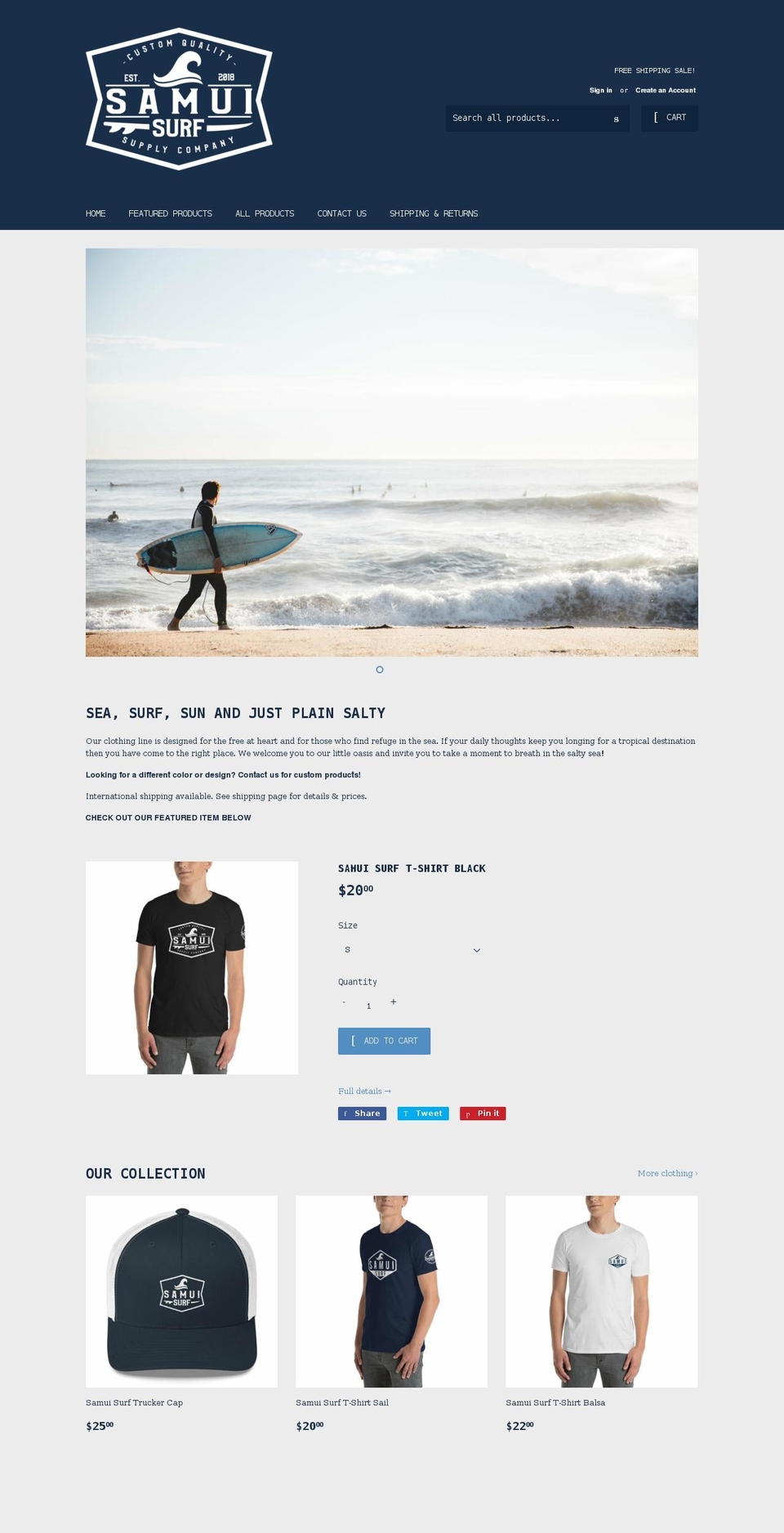 samuisurf.com shopify website screenshot