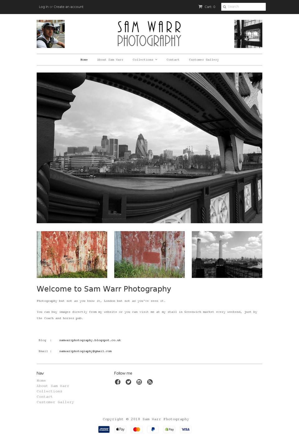 samwarr.com — Shopify storefront screenshot