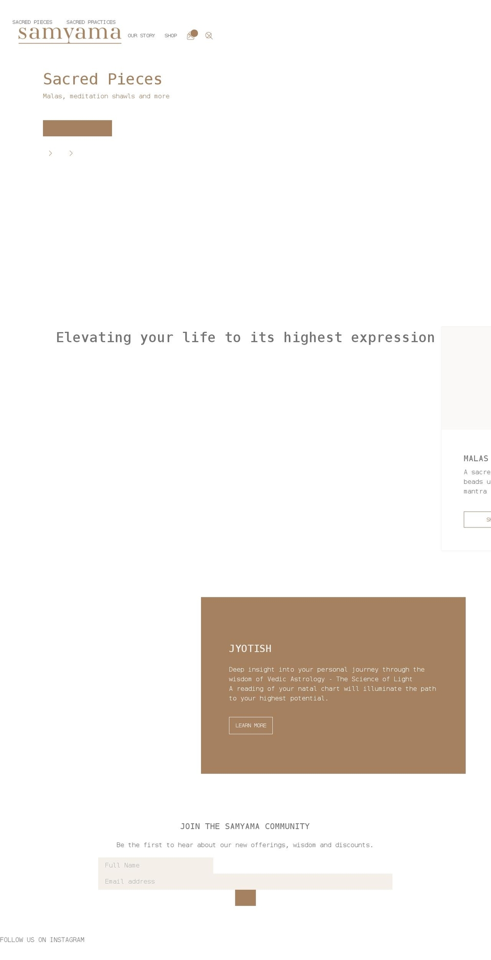 samyama.com.au shopify website screenshot