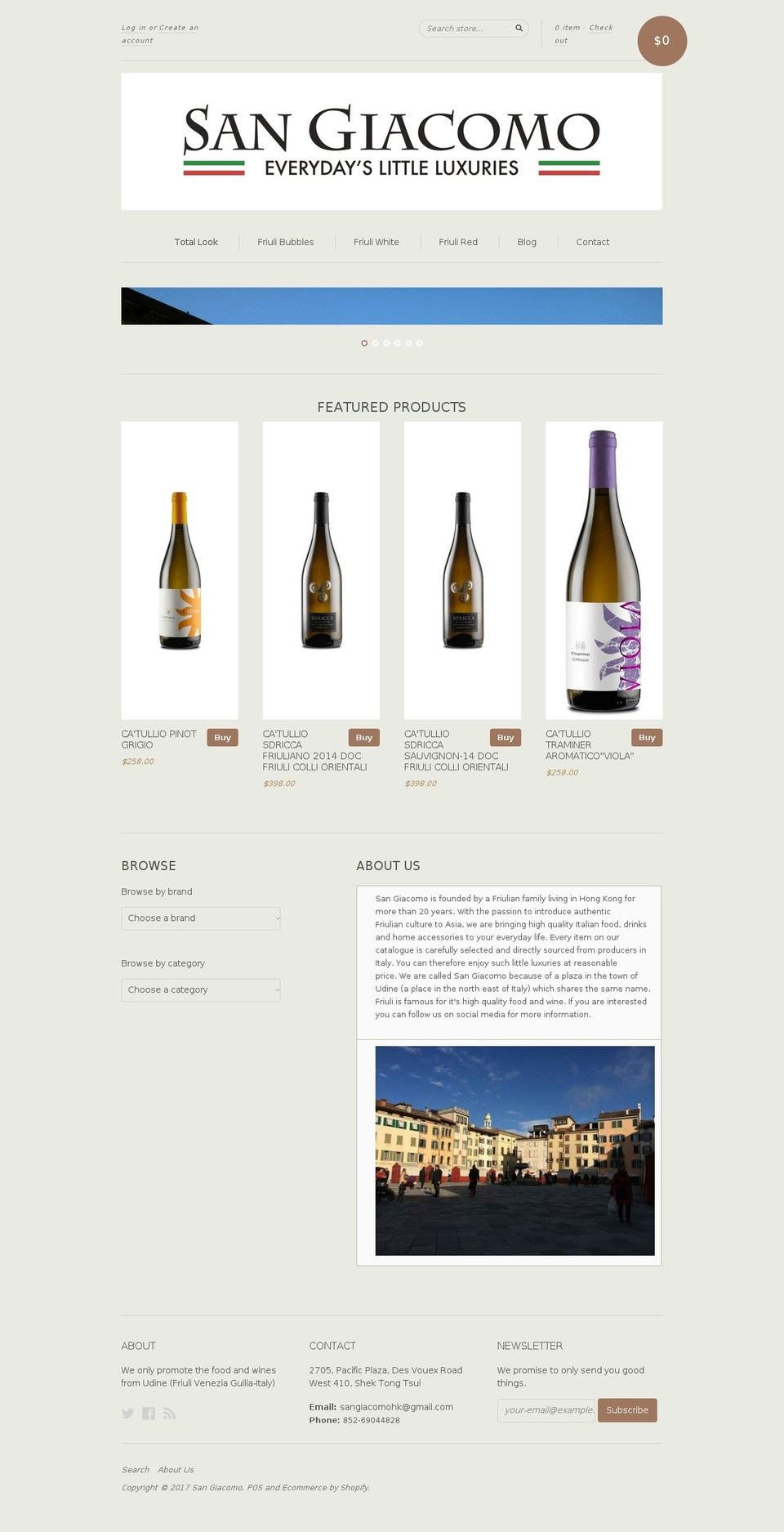 san-giacomo.com shopify website screenshot