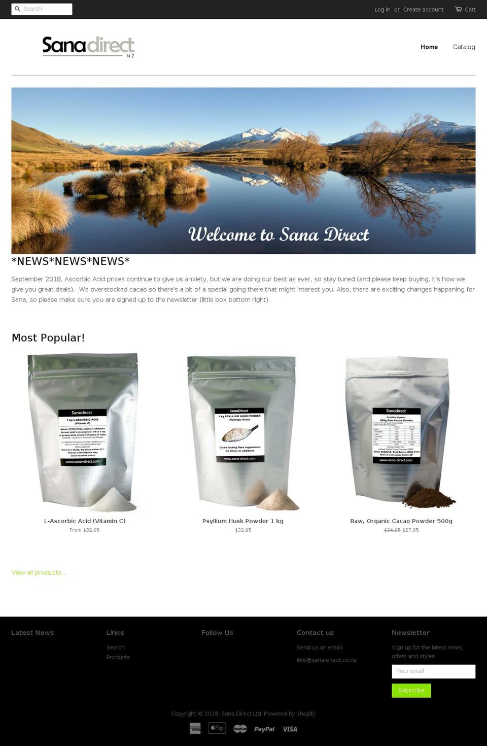 sana-direct.com — Shopify storefront screenshot