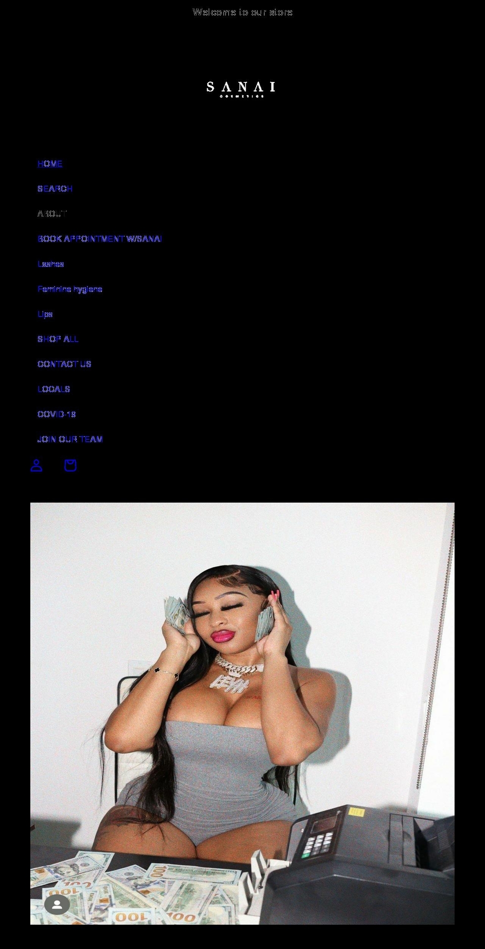 sanaicosmetics.com shopify website screenshot