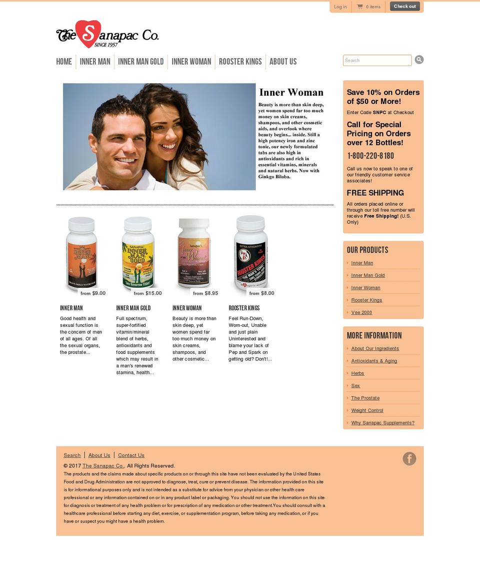 sanapac.com shopify website screenshot