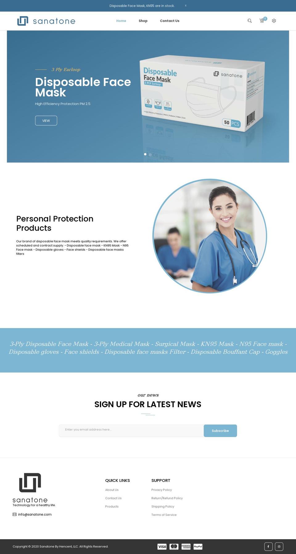 sanatone.com shopify website screenshot