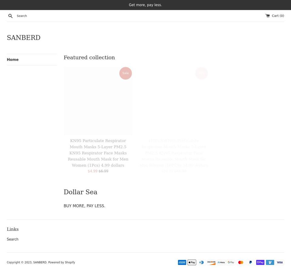 sanberd.com shopify website screenshot