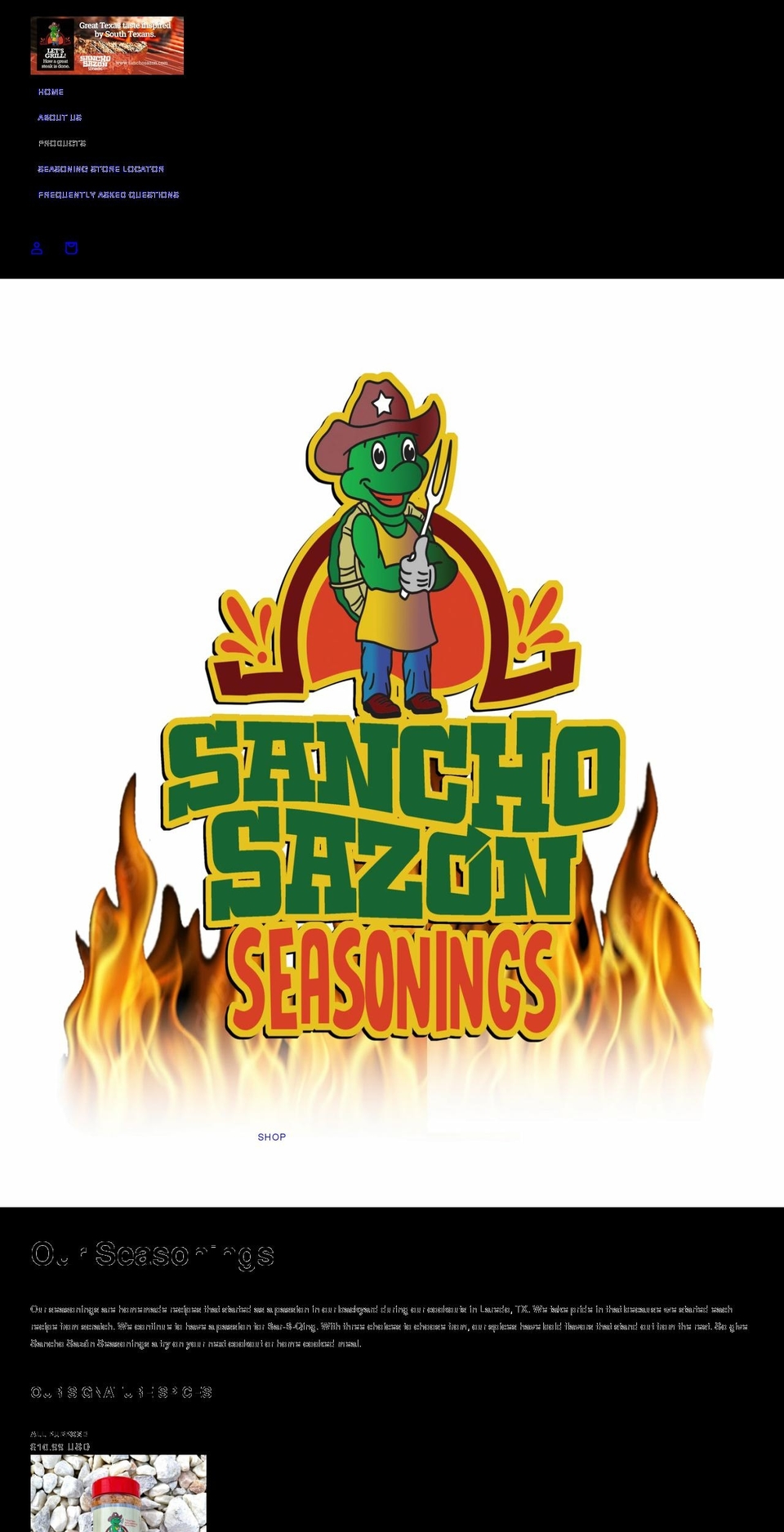 sanchosazon.com shopify website screenshot