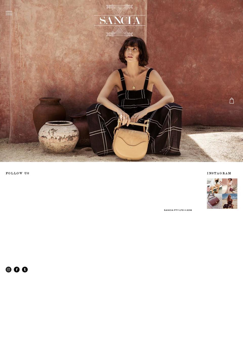 sancia.com.au shopify website screenshot