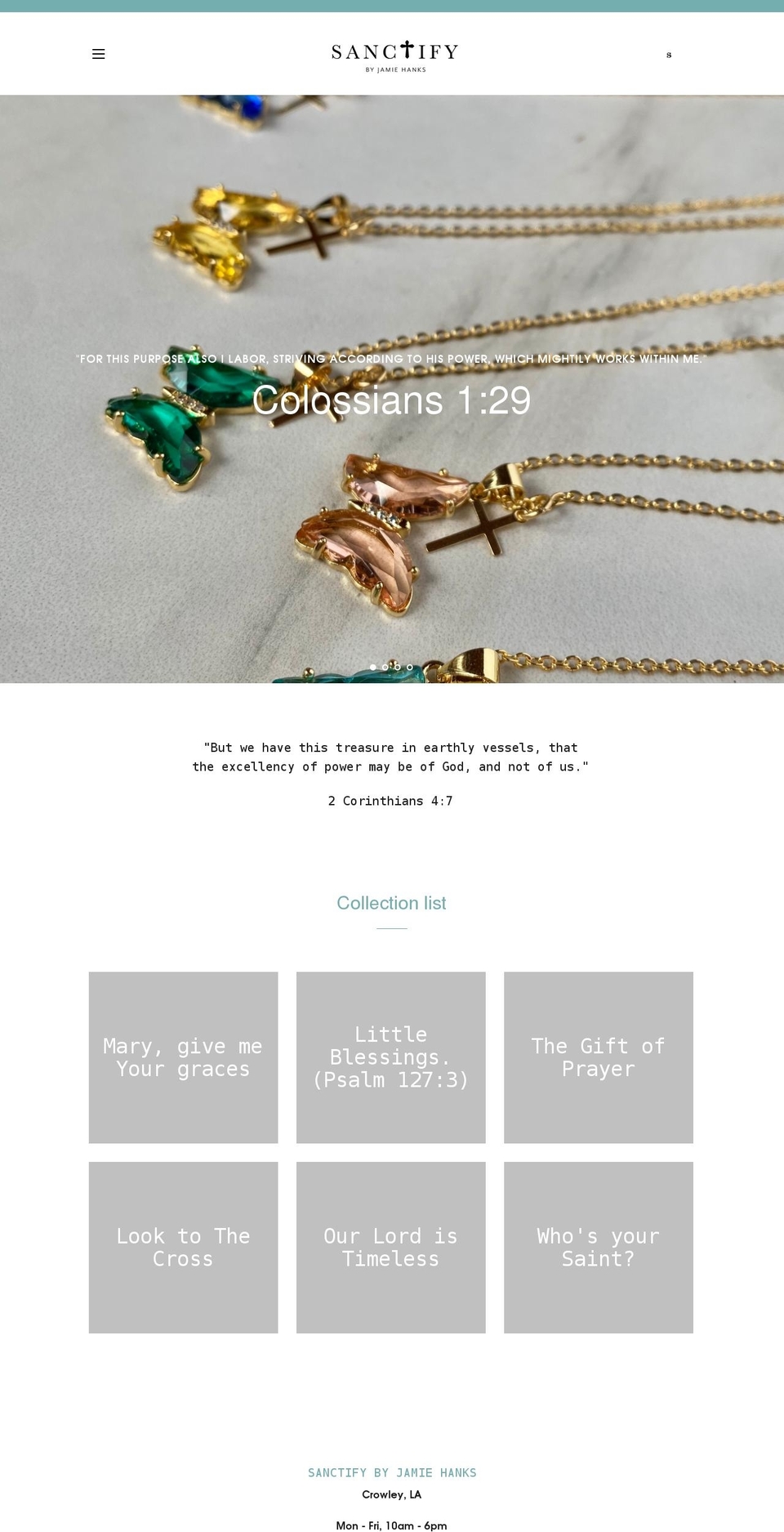 sanctifybyjamiehanks.com shopify website screenshot