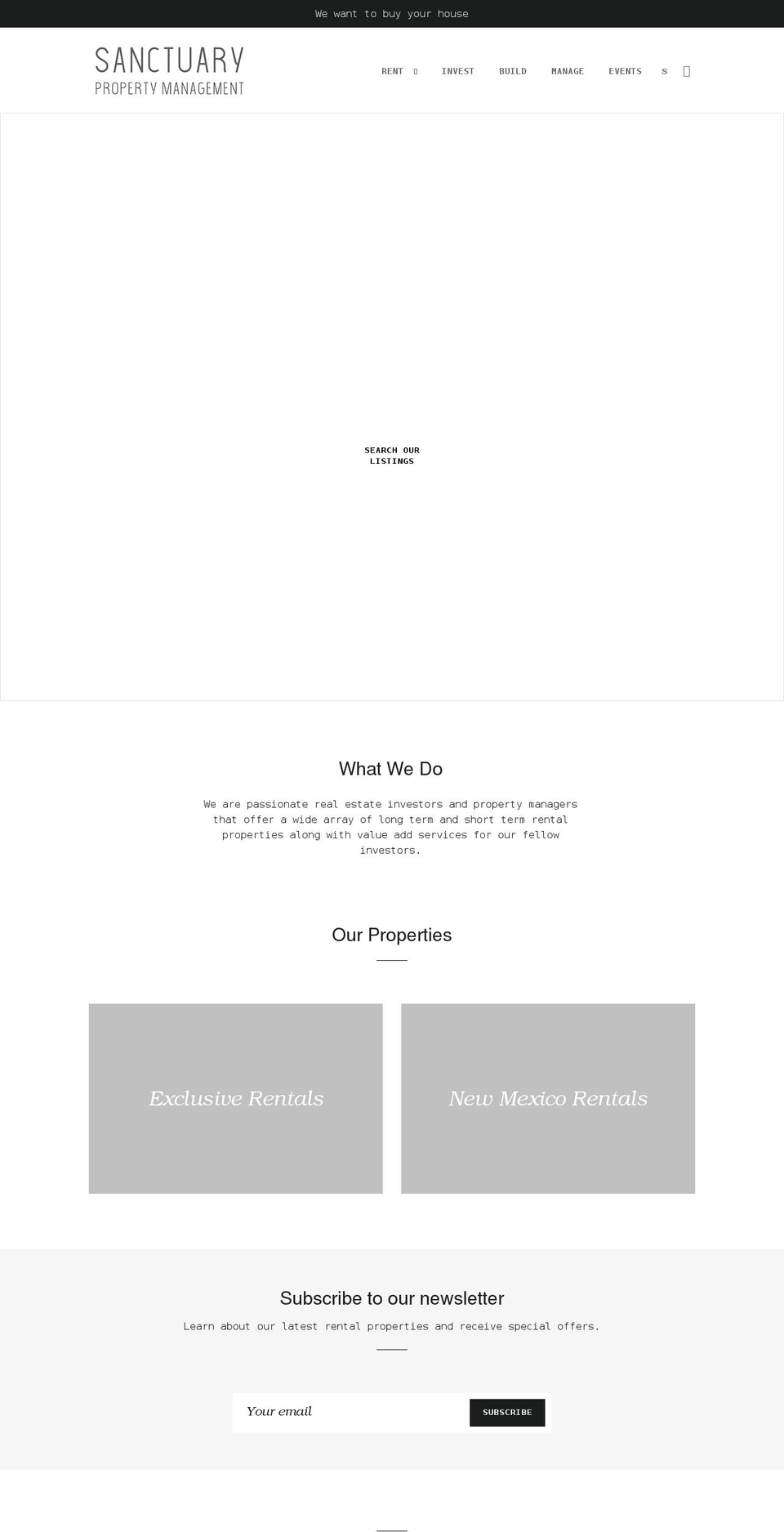 sanctuary-property.com shopify website screenshot