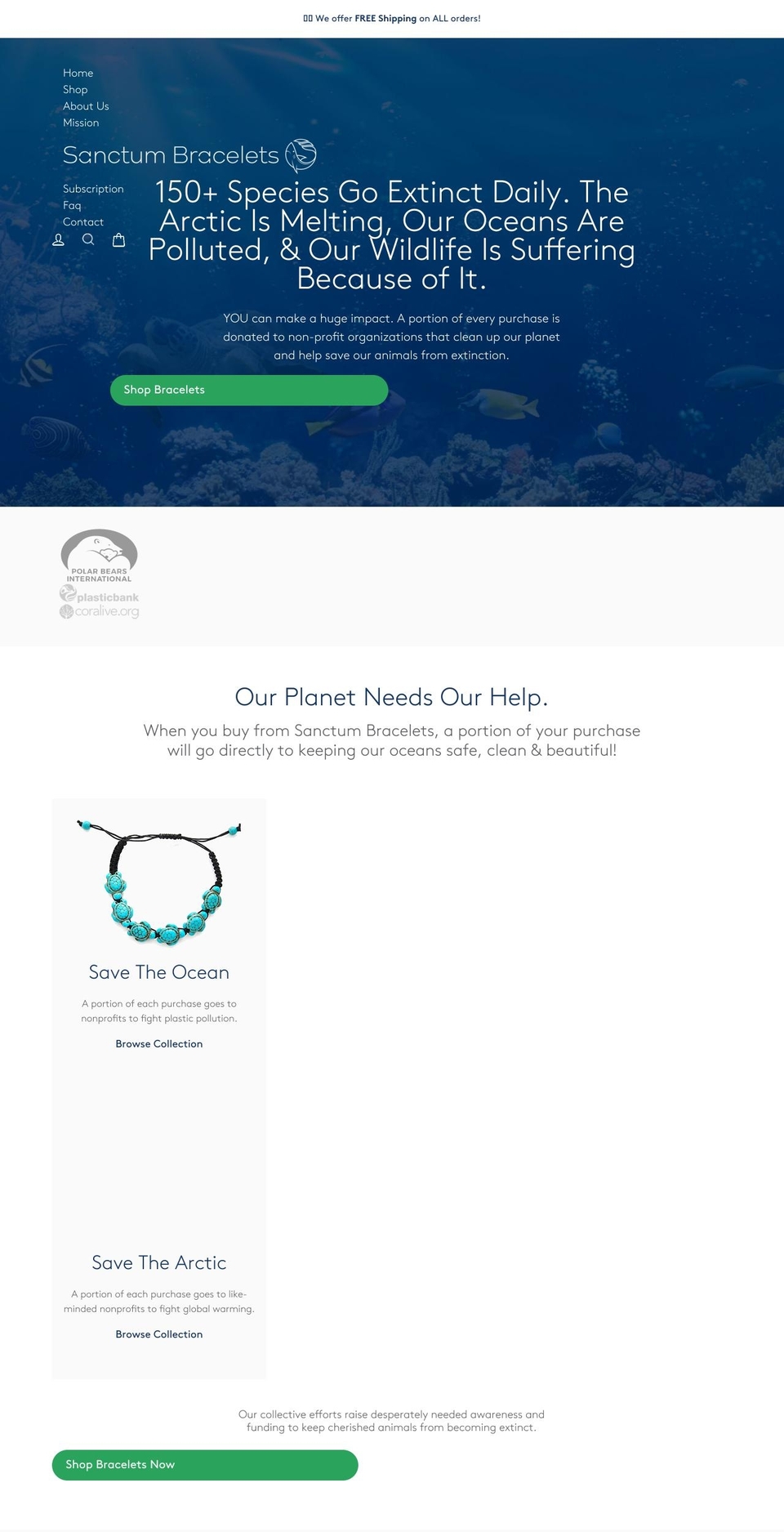 sanctumbracelets.com shopify website screenshot