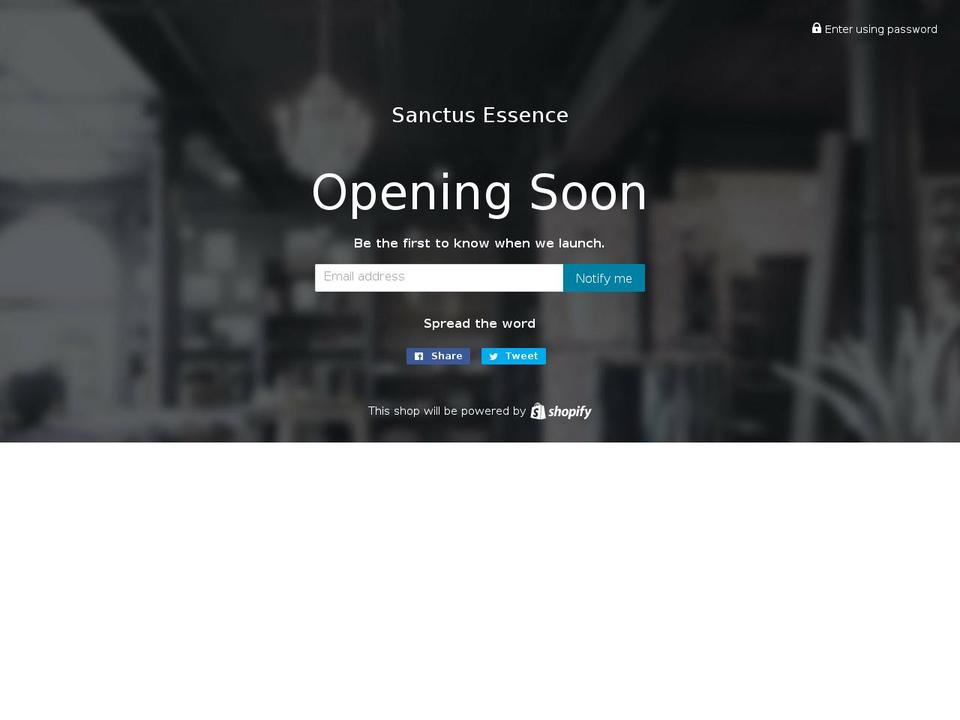sanctusessence.com shopify website screenshot