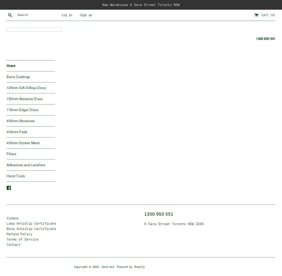 sand-aid.com shopify website screenshot