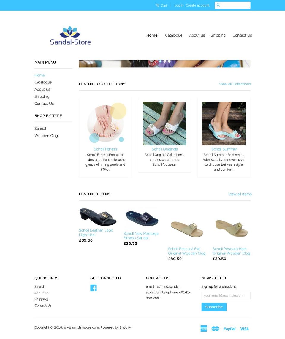 sandal-store.com shopify website screenshot