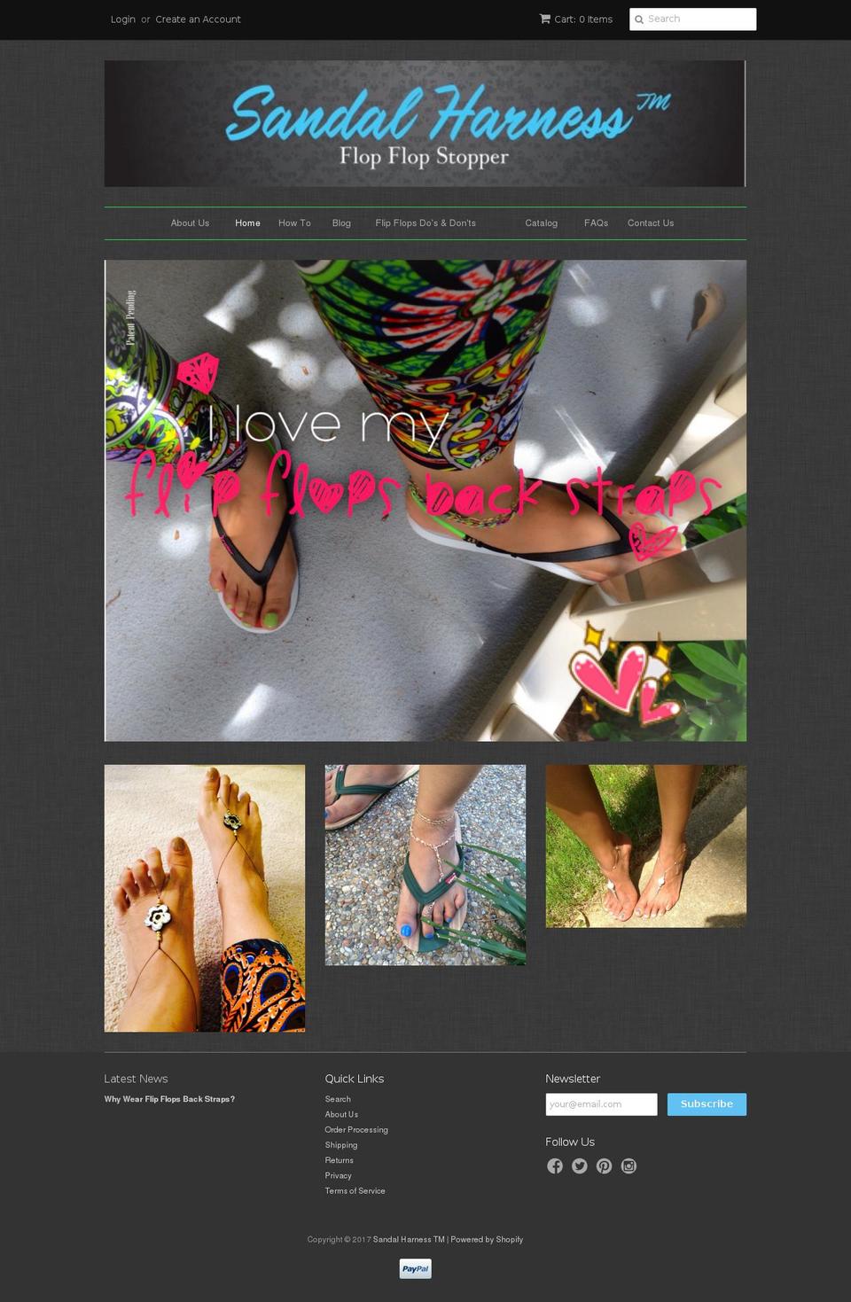 sandalharness.com shopify website screenshot