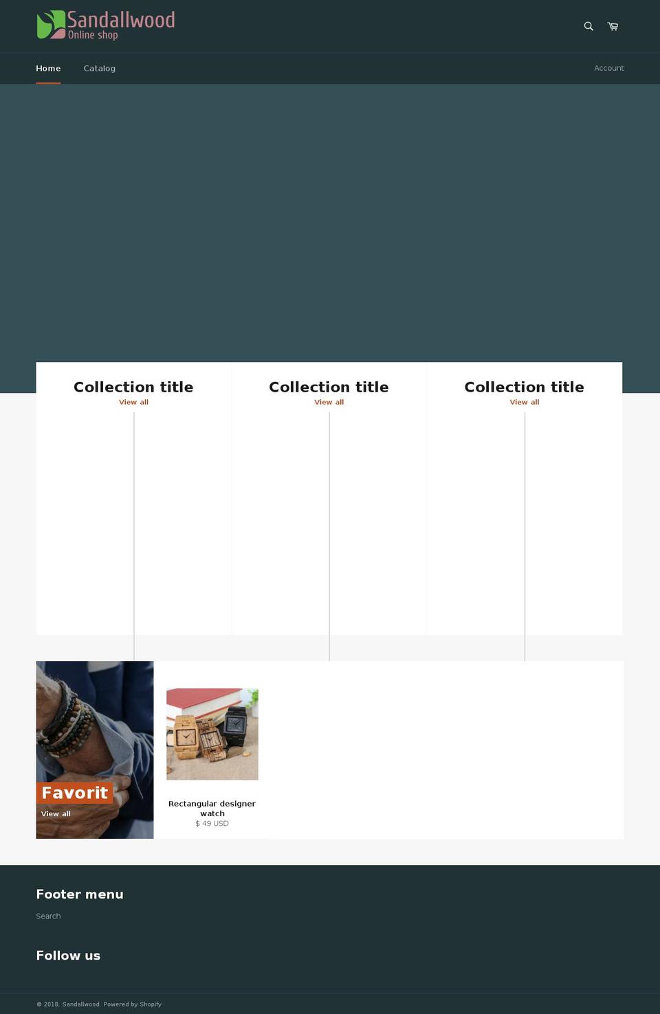 sandallwood.com — Shopify storefront screenshot