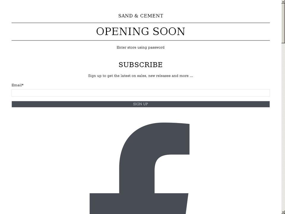 sandandcement.com shopify website screenshot