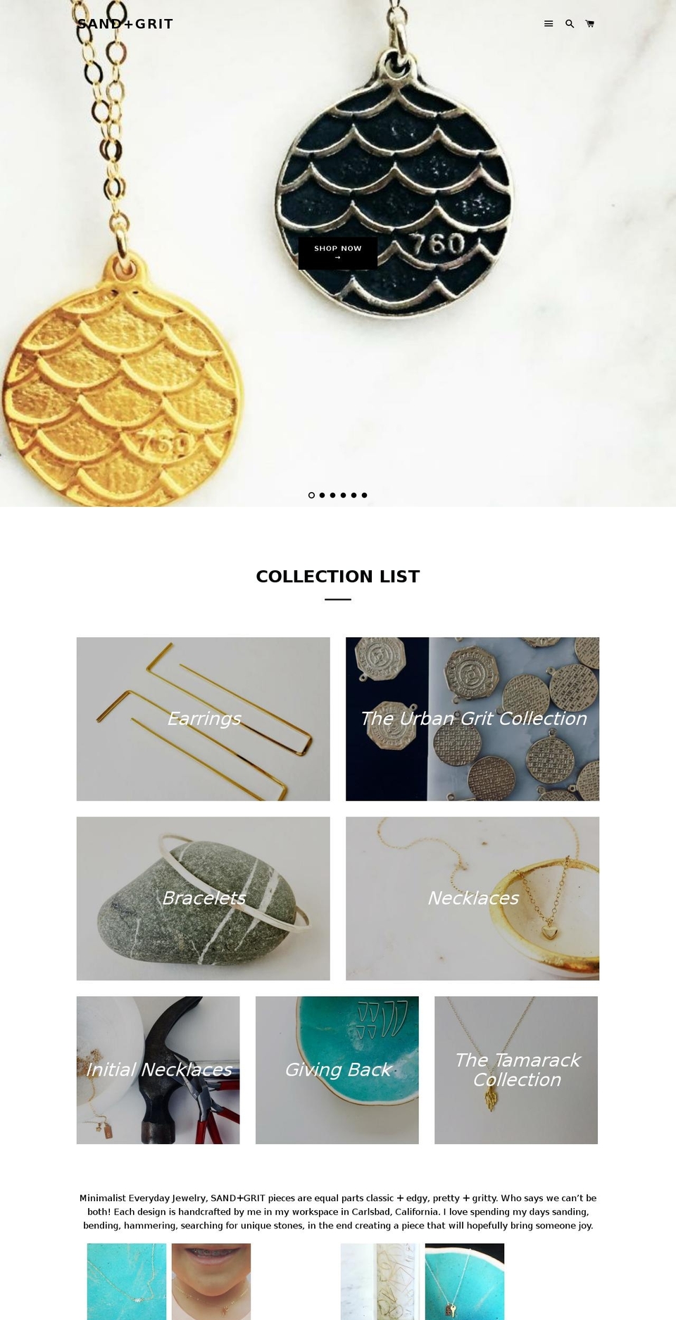 sandandgrit.com shopify website screenshot