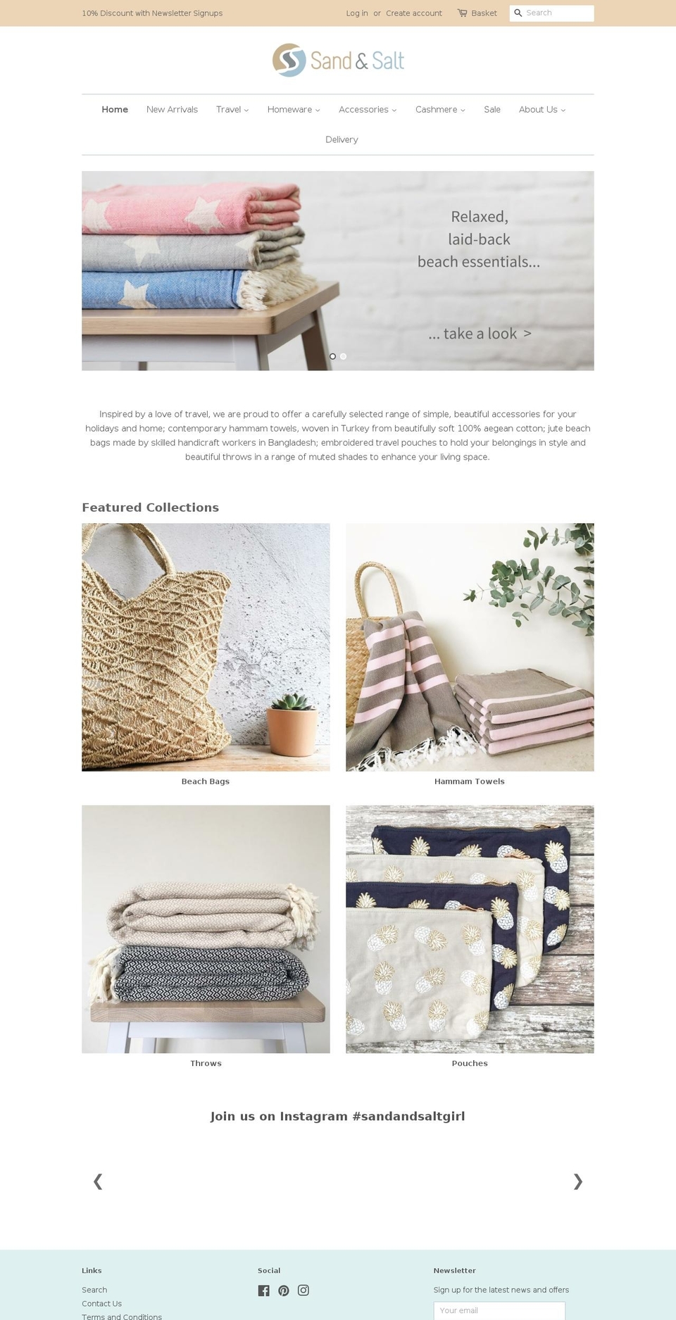 sandandsalt.co.uk shopify website screenshot