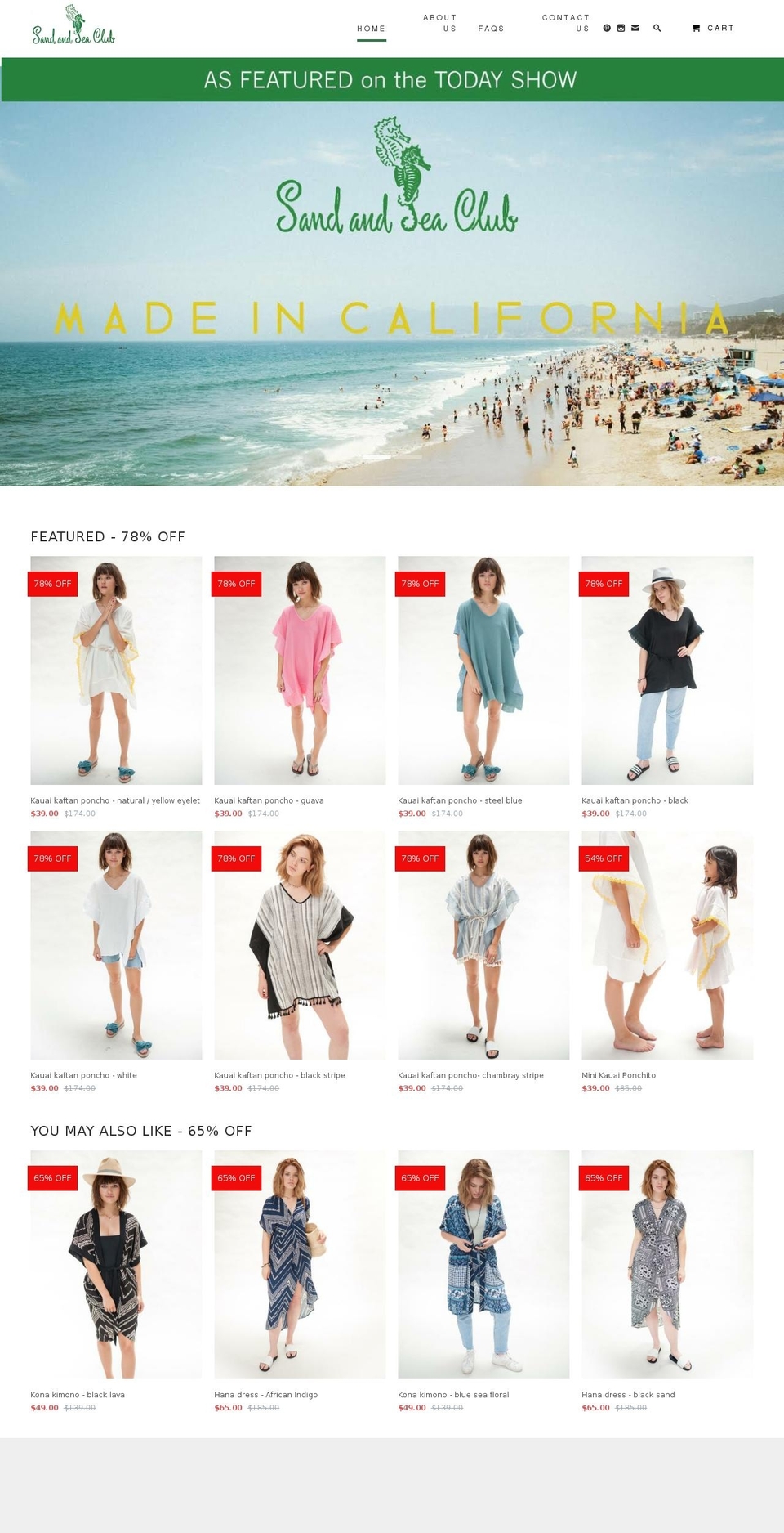 sandandseaclub-deals.com — Shopify storefront screenshot