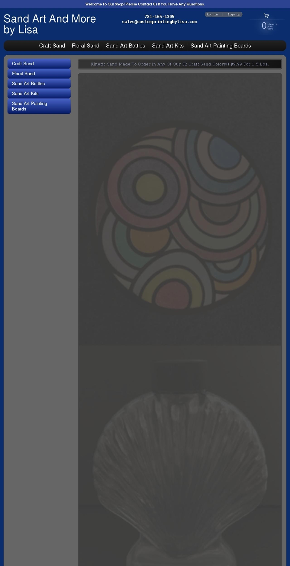 sandartbylisa.com shopify website screenshot