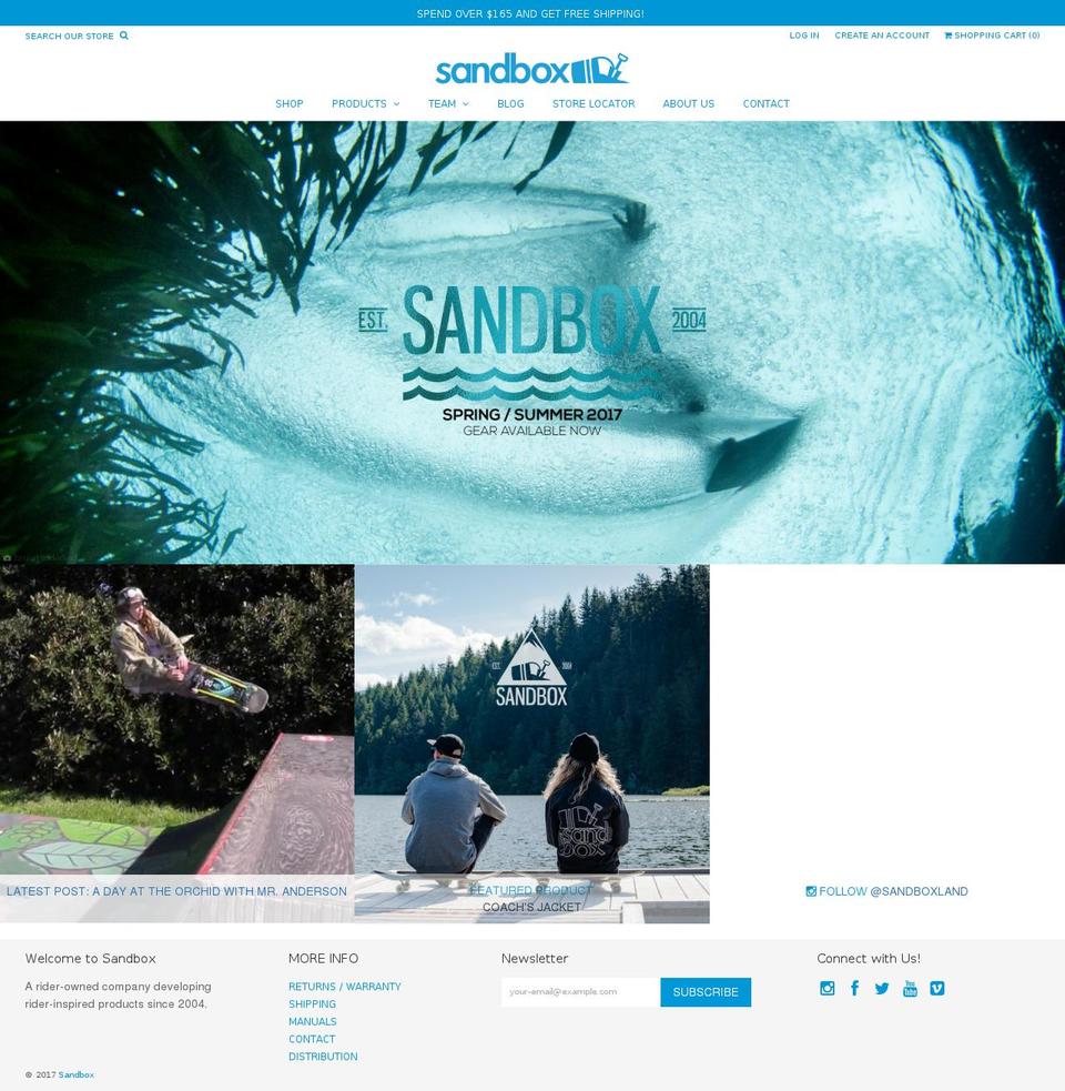 Sandbox Aug 22 2016 Shopify theme site example sandboxbrainbucket.com