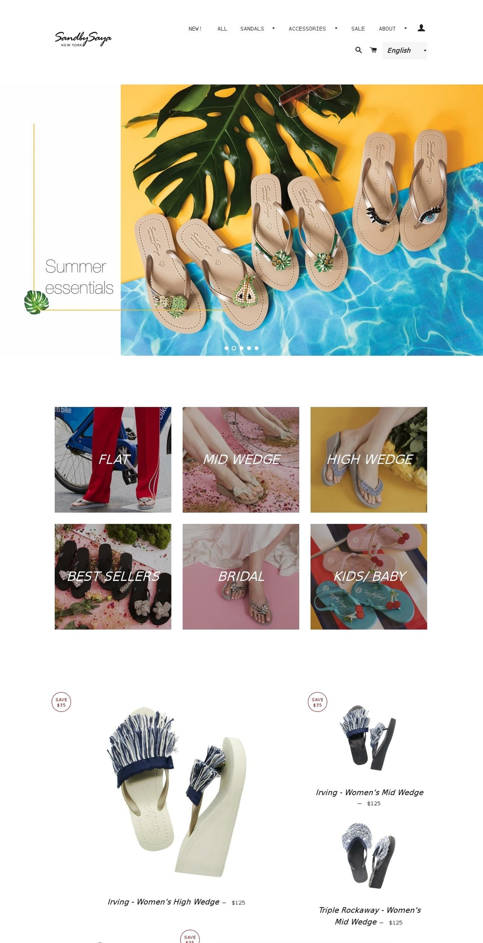 Sand by saya Shopify theme site example sandbysaya.com