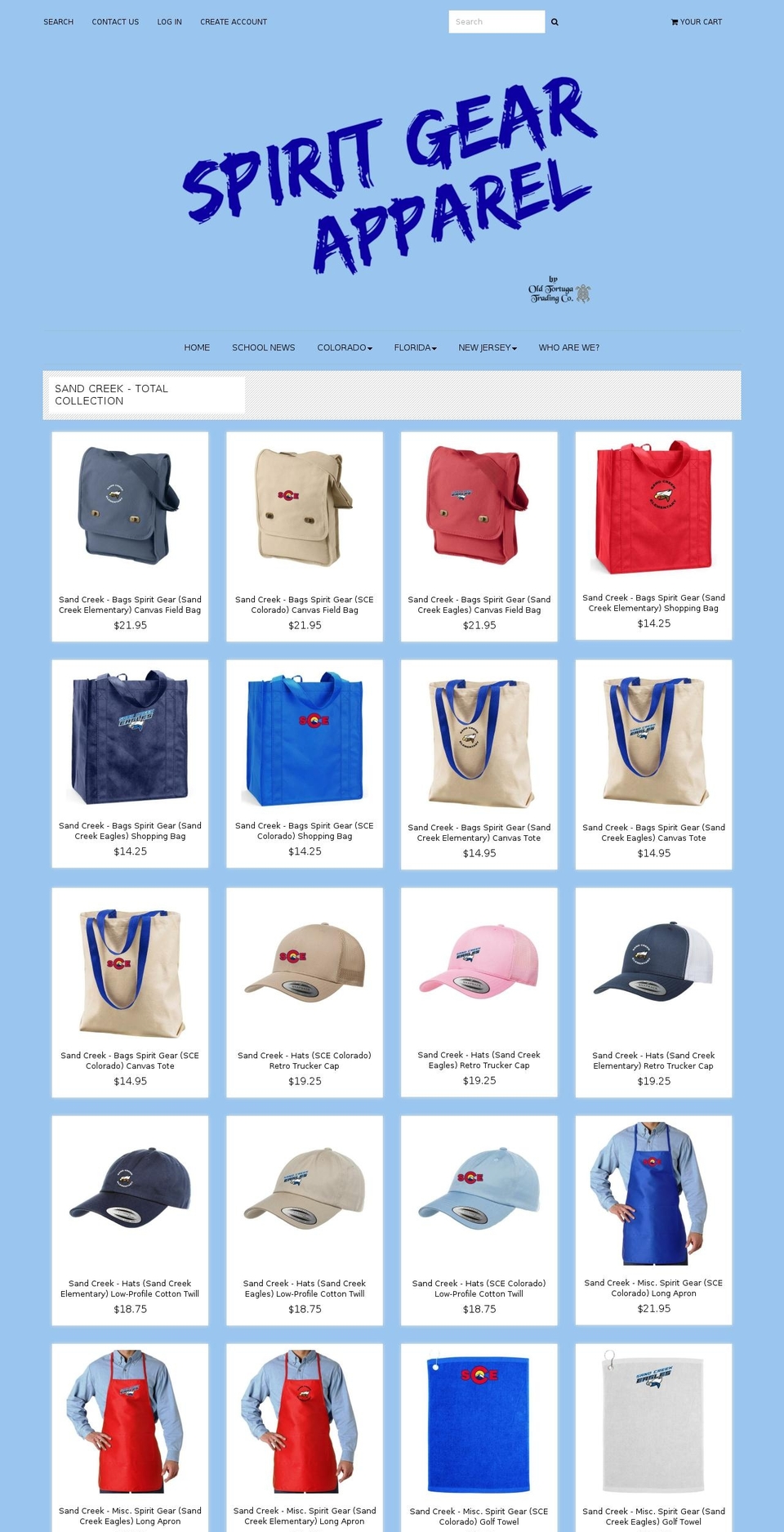 sandcreekspiritgear.com — Shopify storefront screenshot