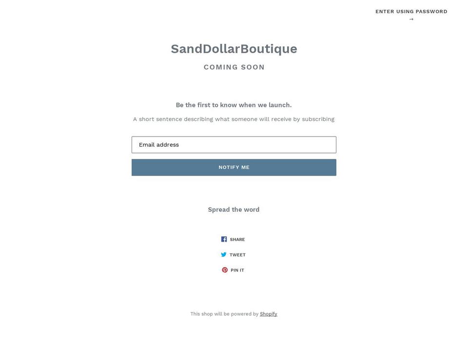 sanddollarboutique.com — Shopify storefront screenshot