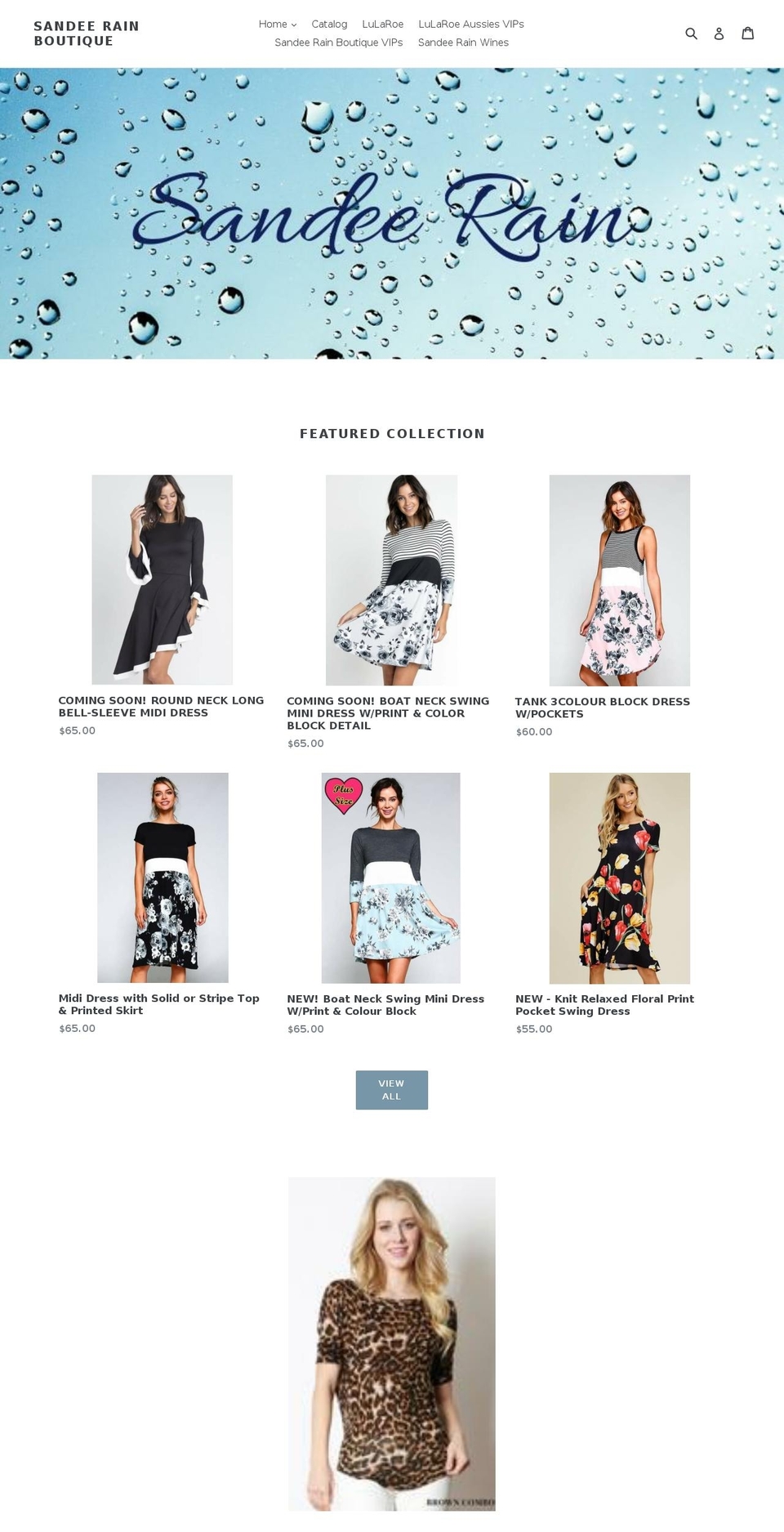 sandeerain.com — Shopify storefront screenshot