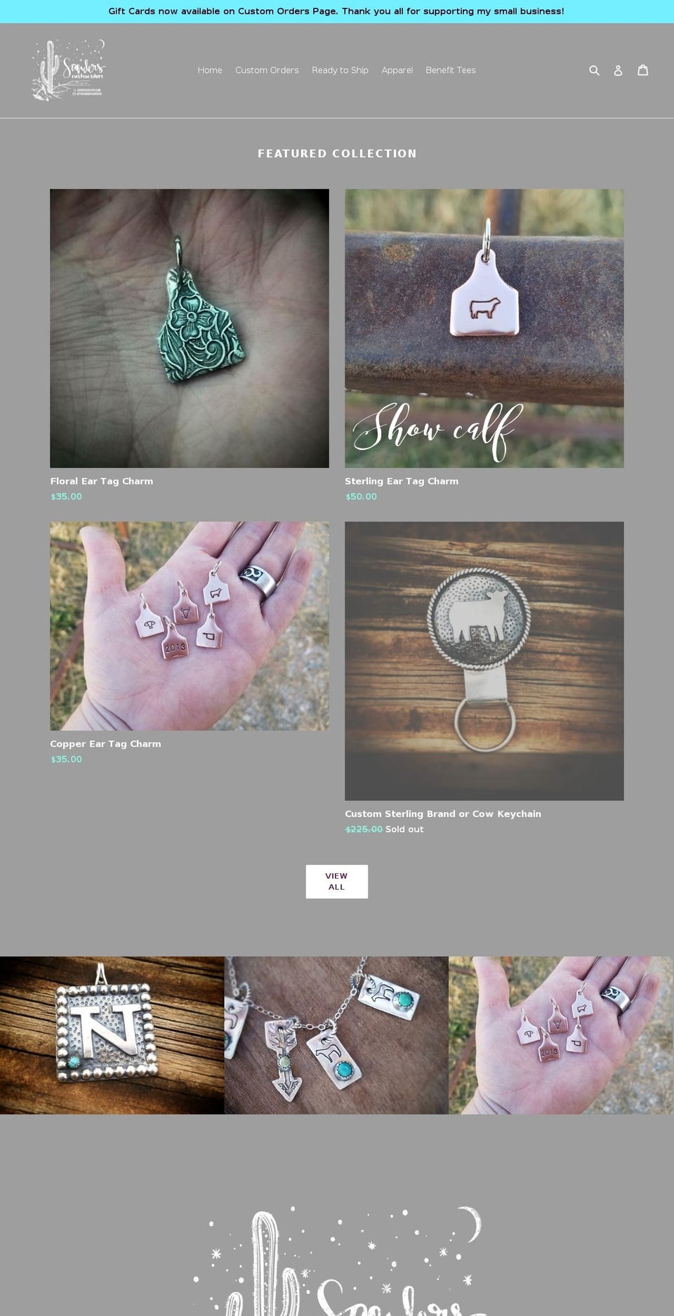 sanderssilver.com shopify website screenshot
