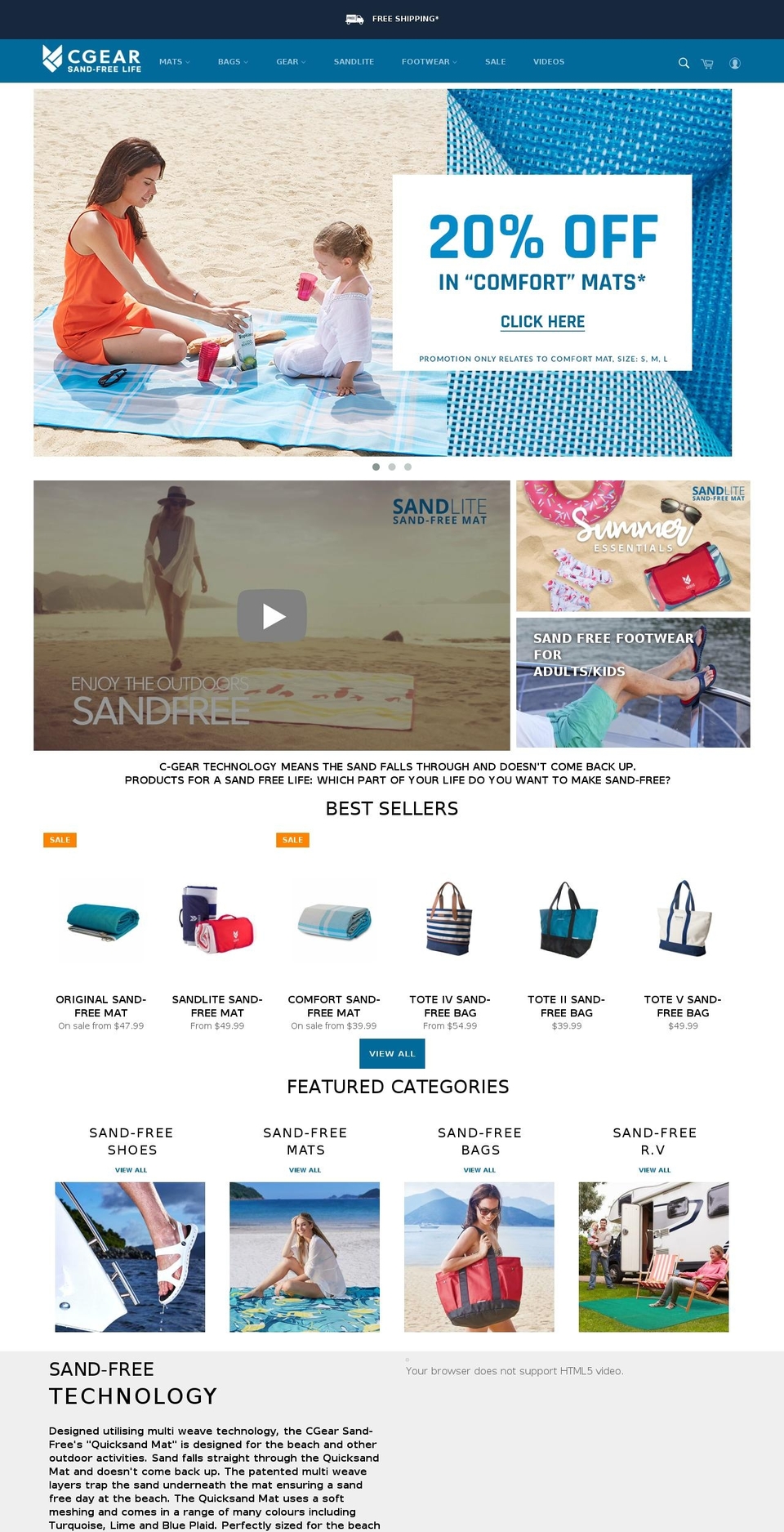 Release V2.0.3 (Venture) Shopify theme site example sandfreedom.com