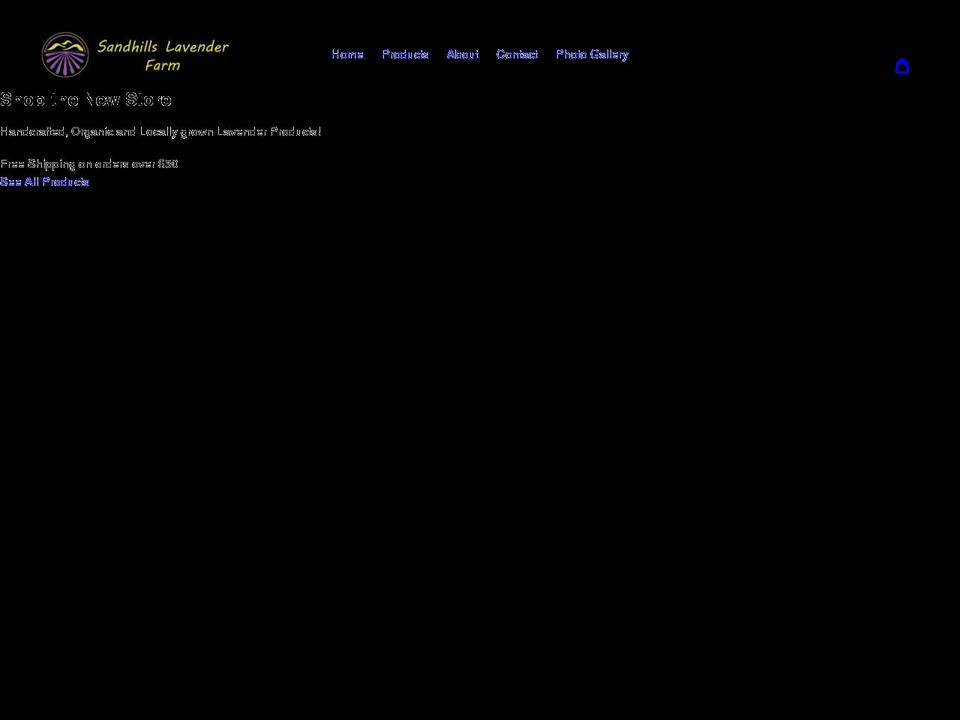 sandhillslavenderfarm.com shopify website screenshot