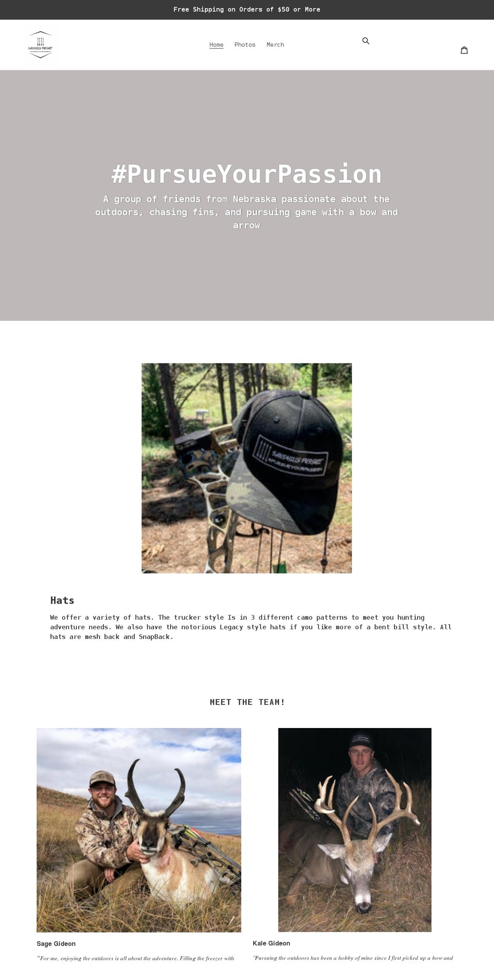 sandhillspursuit.com shopify website screenshot