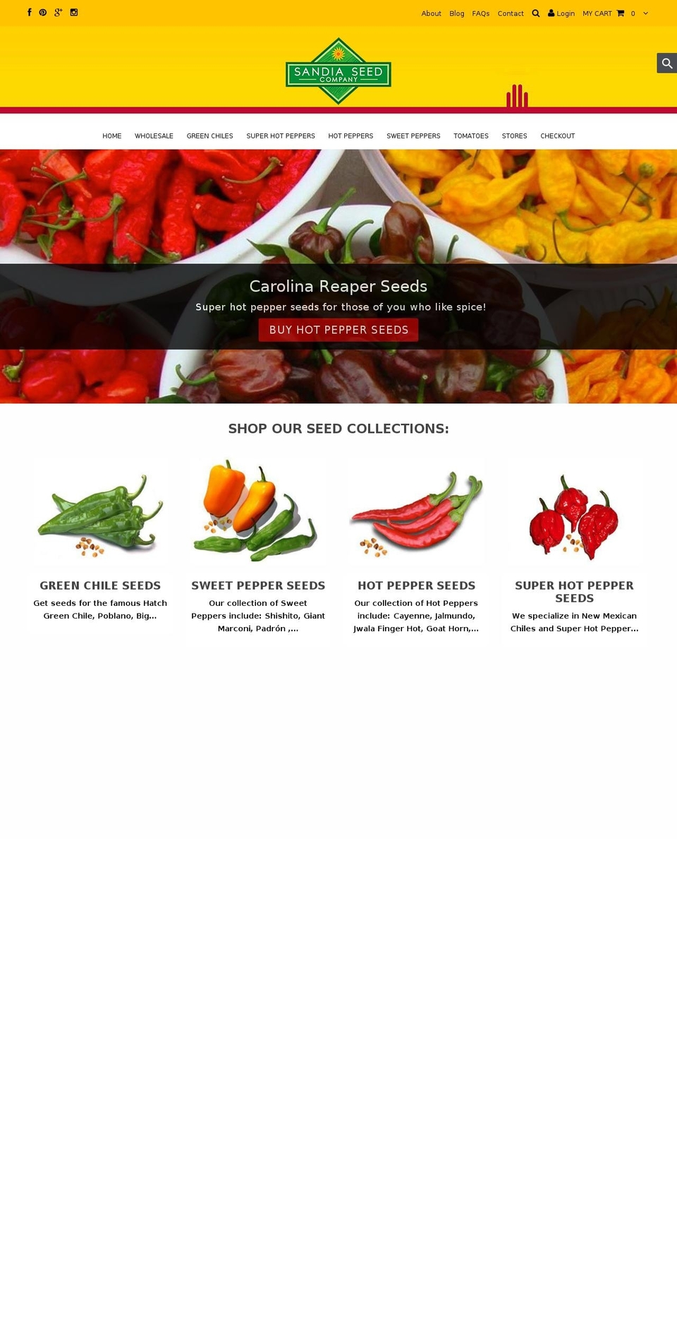 sandiaseeds.com — Shopify storefront screenshot